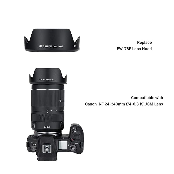 JJC JJC EW-78F Lens Hood for Canon RF 24-240mm - Reversible Shade, Compatible with 72mm Filter & Lens Cap - View 4 of 10