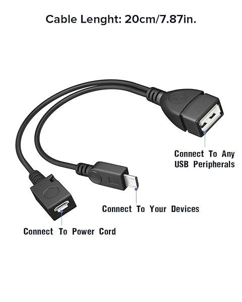 ANDTOBO ANDTOBO 2-in-1 Micro USB OTG Cable & Power Adapter for Fire Stick 4K & PlayStation Classic - 2 Pack - View 9 of 10