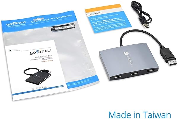 gofanco gofanco Prophecy 1x3 DisplayPort Adapter - Triple DisplayPort MST Hub for 4K @30Hz on Windows PCs - View 10 of 10