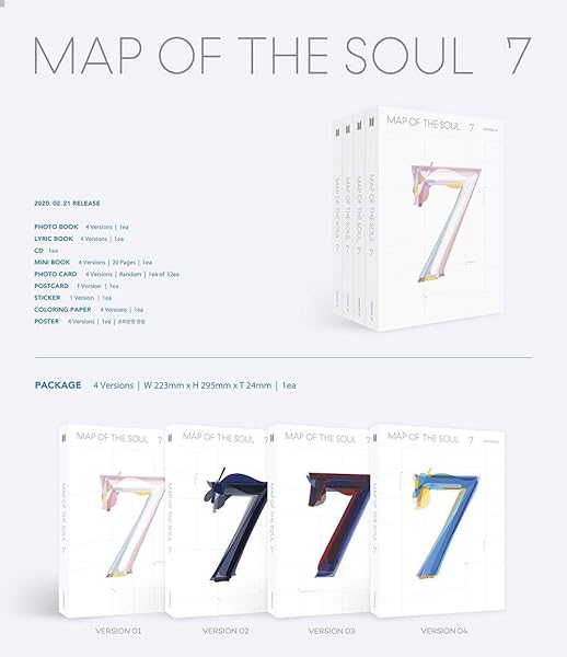 SM Ent BTS Map Of The Soul 7 CD Version 1 High Quality Music Album for Fans - View 4 of 8