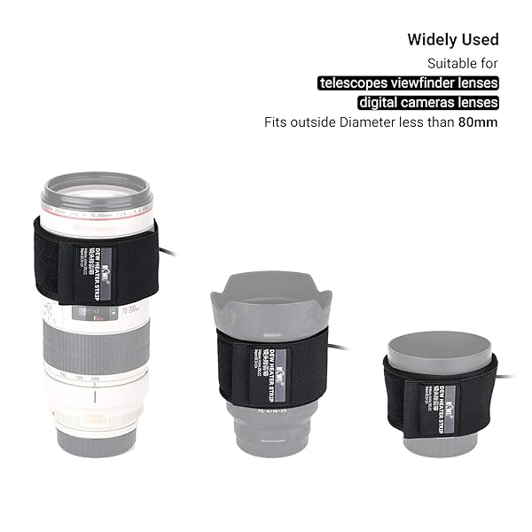 KIWIFOTOS USB Lens Warmer & Dew Heater Strip for Cameras & Telescopes - Prevent Condensation on Lenses Up to 80mm - View 7 of 9