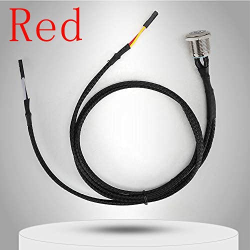 Wendry "Chassis Switch Host Metal with 23.6" Extension Cable - DIY Desktop Power On/Off Push Switch (Red) for PC" - View 5 of 11