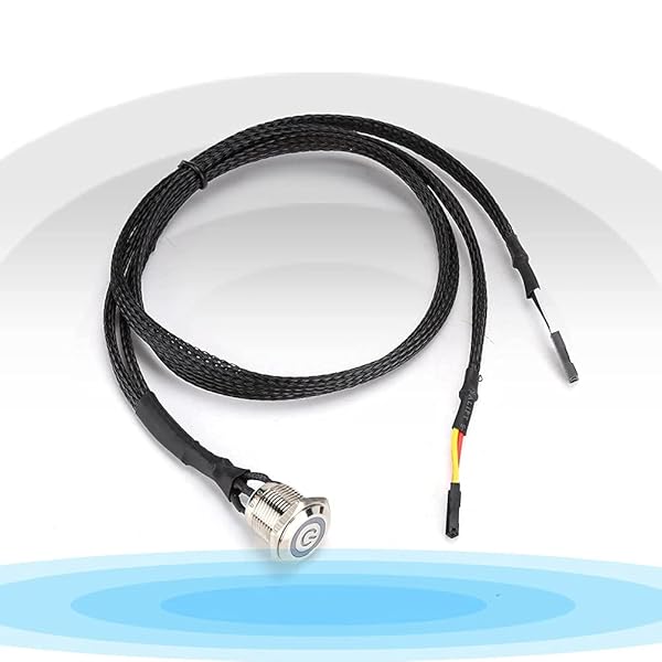 Wendry "Chassis Switch Host Metal with 23.6" Extension Cable - DIY Desktop Power On/Off Push Switch (Red) for PC" - View 8 of 11