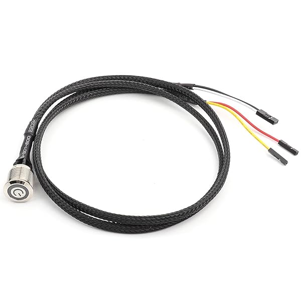 Wendry "Chassis Switch Host Metal with 23.6" Extension Cable - DIY Desktop Power On/Off Push Switch (Red) for PC" - View 10 of 11