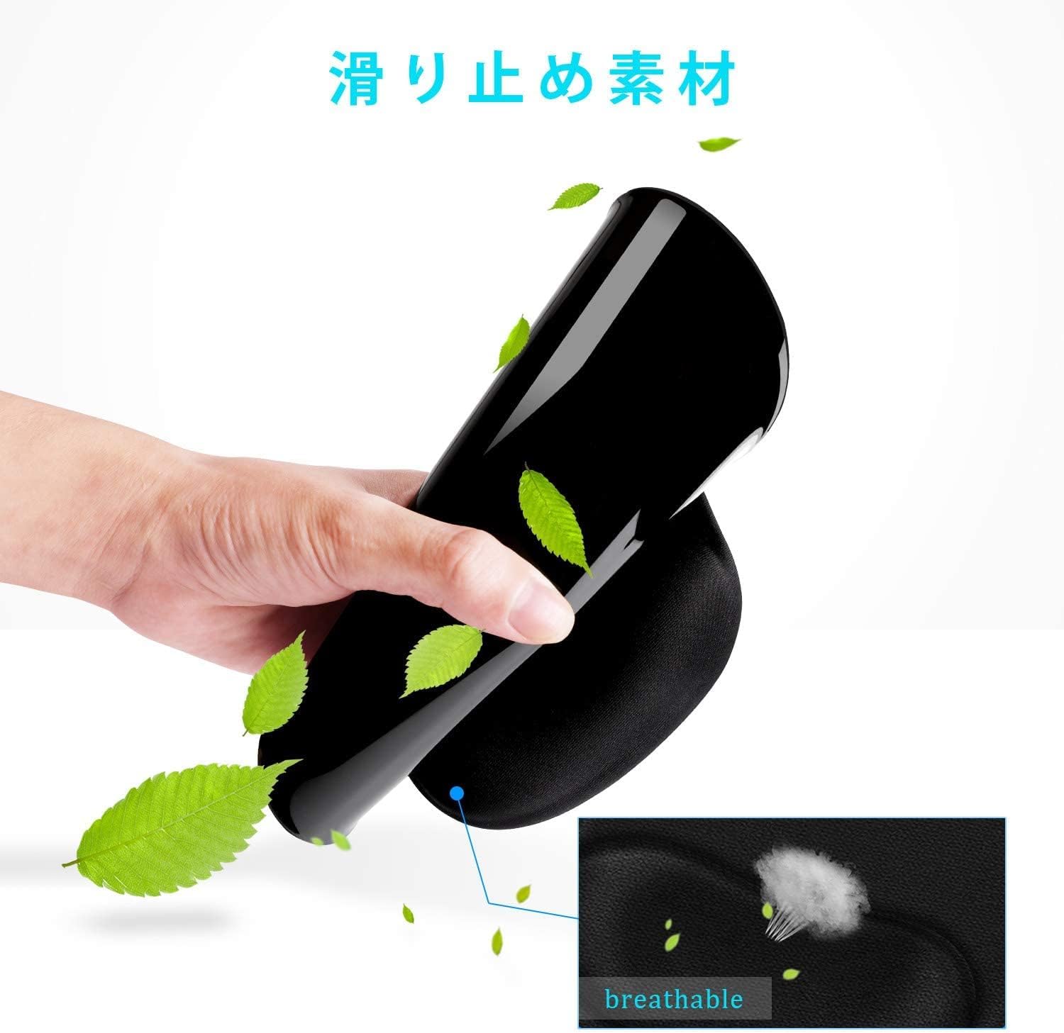 Soqool Ergonomic Mouse Pad 2 Pack with Gel Wrist Rest Non-Slip Base for Comfort and Pain Relief Durable Easy to Clean Black - View 4 of 7