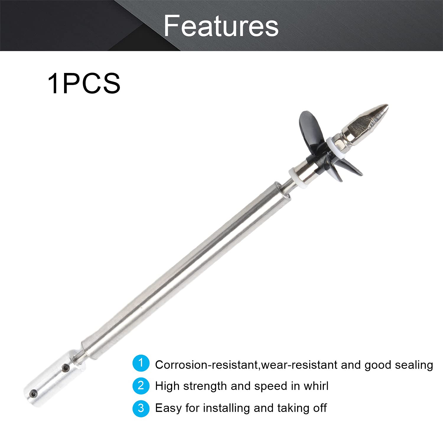 Fielect Fielect Drive Shaft with Propeller and Universal Joint for RC Boat 150mm Shaft 100mm Sleeve 36mm Propeller Compatible with 4mm Motor Shaft - View 4 of 7