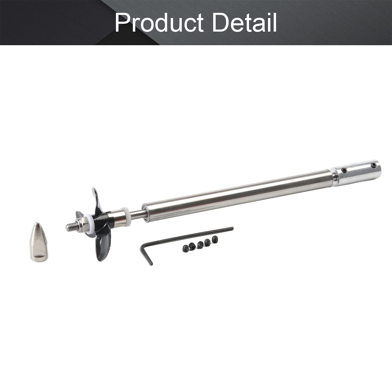 Fielect Fielect Drive Shaft with Propeller and Universal Joint for RC Boat 150mm Shaft 100mm Sleeve 36mm Propeller Compatible with 4mm Motor Shaft - View 5 of 7