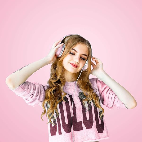 LORELEI LORELEI X6 Lightweight Foldable Over-Ear Headphones with Microphone Portable Stereo Bass for Smartphone Tablet MP3 Pearl Pink - View 6 of 6