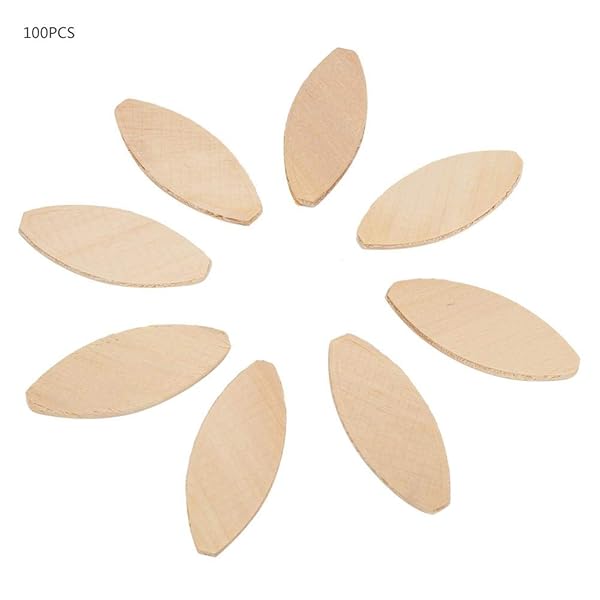 Hilitand 100pcs Wood Joining Biscuits for Wood Board Docking Tool Joiner Accessories Size 20# Perfect for Strong Joints and Easy Assembly - View 3 of 9