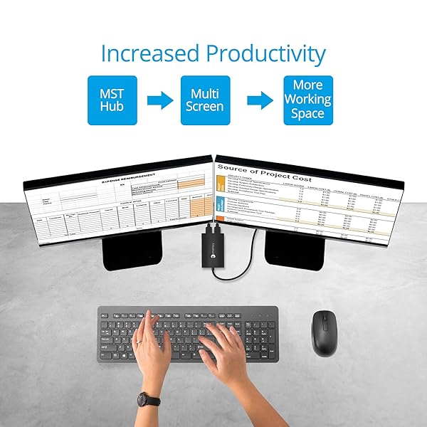 gofanco gofanco Prophecy 1x2 Mini DisplayPort to Dual DisplayPort Adapter - 4K @30Hz MST Hub for Windows PCs - View 7 of 11