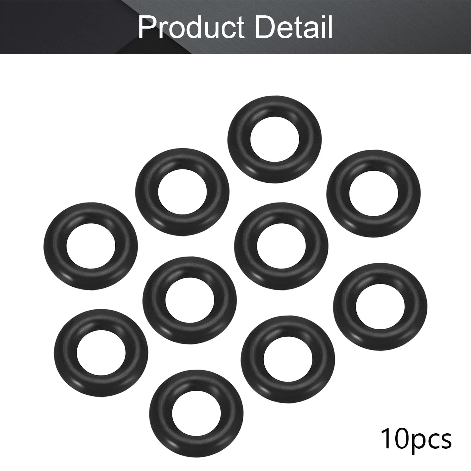Othmro Othmro 10pcs Nitrile Rubber O-Rings 1mm Wire Dia 3.5mm OD for Oil Air Sealing Professional Plumbing Car Repair Black - View 3 of 9