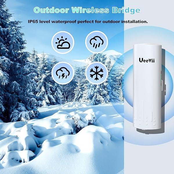 UeeVii UeeVii CPE450 Wireless Bridge: 5.8G Outdoor WiFi Point-to-Point, 3KM Range, 14dBi Antenna, Plug & Play, 24V PoE, 2 RJ45 Ports - View 8 of 11