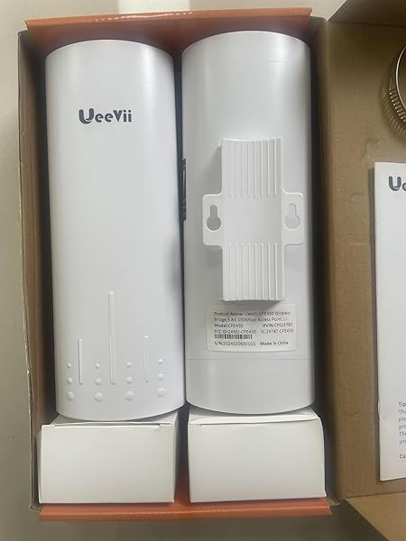UeeVii UeeVii CPE450 Wireless Bridge: 5.8G Outdoor WiFi Point-to-Point, 3KM Range, 14dBi Antenna, Plug & Play, 24V PoE, 2 RJ45 Ports - View 11 of 11