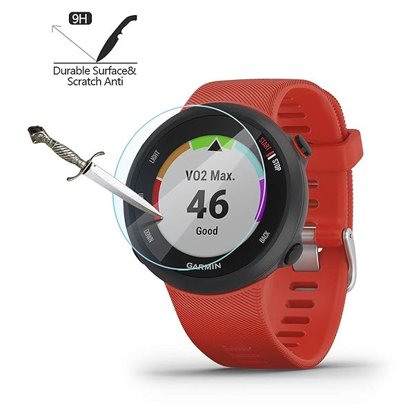 AKWOX AKWOX 4 Pack Tempered Glass Screen Protector for Garmin Forerunner 55 45 45S GPS Running Watch High Definition Anti Scratch Bubble Free - View 4 of 7