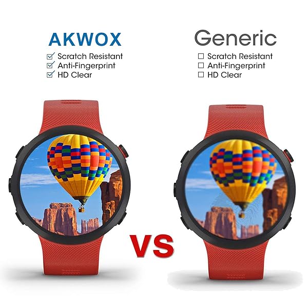 AKWOX AKWOX 4 Pack Tempered Glass Screen Protector for Garmin Forerunner 55 45 45S GPS Running Watch High Definition Anti Scratch Bubble Free - View 6 of 7