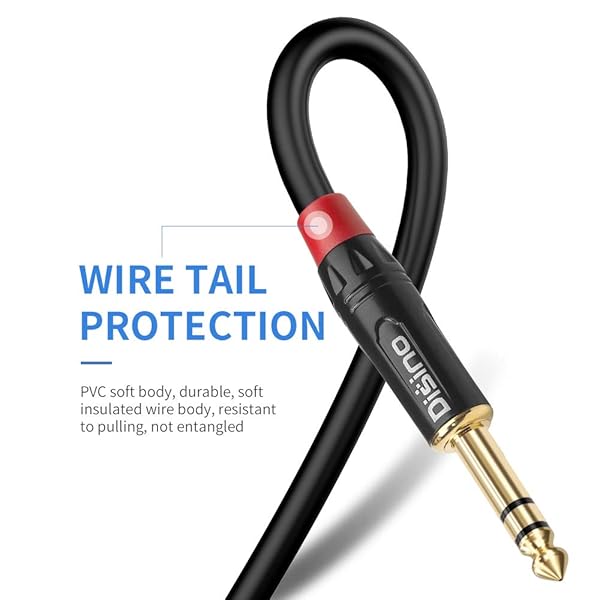 Disino Disino RCA to 1/4 Insert Cable 6.35mm TRS Male to Dual RCA Audio Y Splitter 6.6 FT 2Meters - View 2 of 7