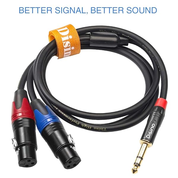 Disino Disino Dual Female XLR to 1/4 Inch TRS Stereo Male Y-Splitter Cable 3.3 Feet Unbalanced Adapter Patch Cord - View 5 of 7