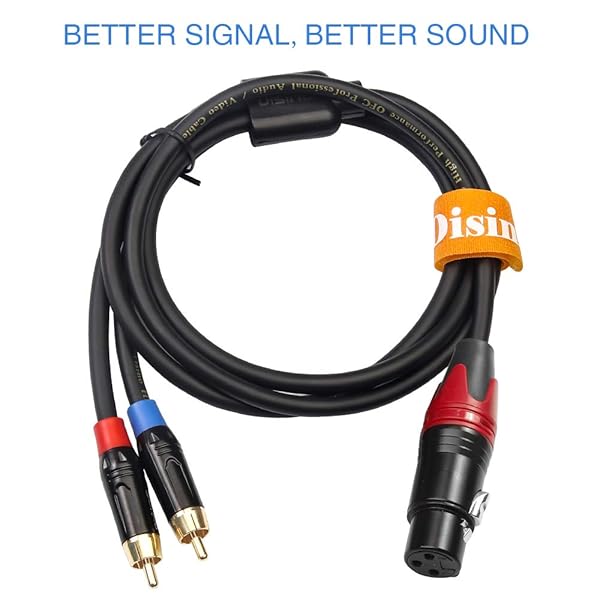 Disino Disino XLR to Dual RCA Y Splitter Cable - 3.3ft Unbalanced Female to 2 RCA Stereo Audio Interconnect - View 6 of 8