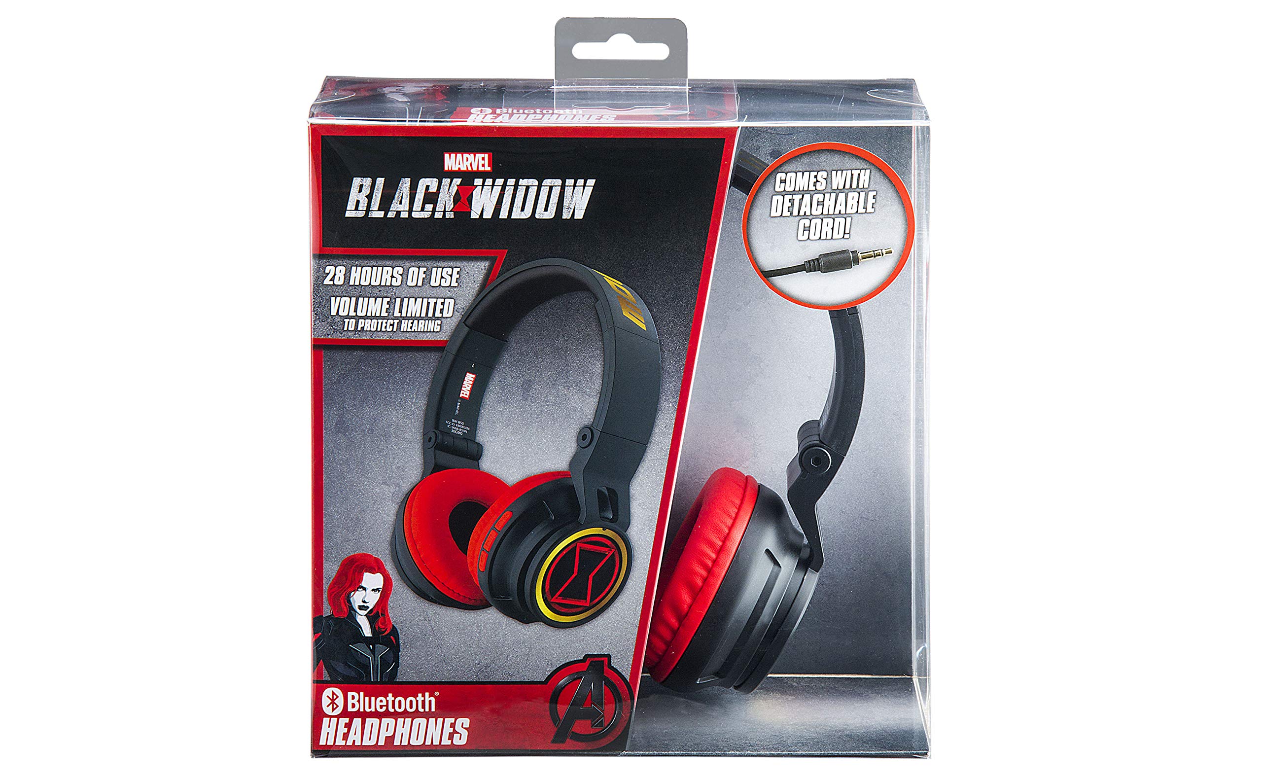 eKids eKids Black Widow Kids Bluetooth Headphones: Wireless, Foldable, Volume Reduced with Microphone for School & Travel - View 7 of 8