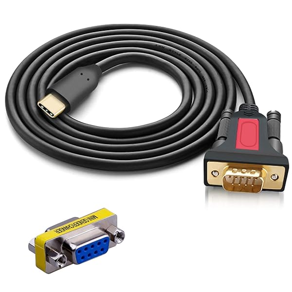 ELECABLE ELECABLE USB Type C to RS232 DB9 Serial Adapter Cable 5ft - Compatible with Mac, Windows, Android & Linux Devices