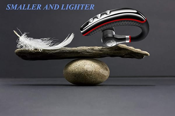 OPINAY OPINAY Bluetooth Headset Wireless V5.0 Lightweight Sweatproof Earpiece with Mic for Cell Phones Office Workout Driving Red - View 6 of 8