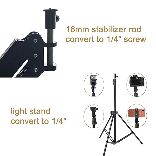 cametv "5/8" to 1/4" Mounting Adapter for Light Stands, Cameras & Gimbals - Easy Conversion!" - View 4 of 7