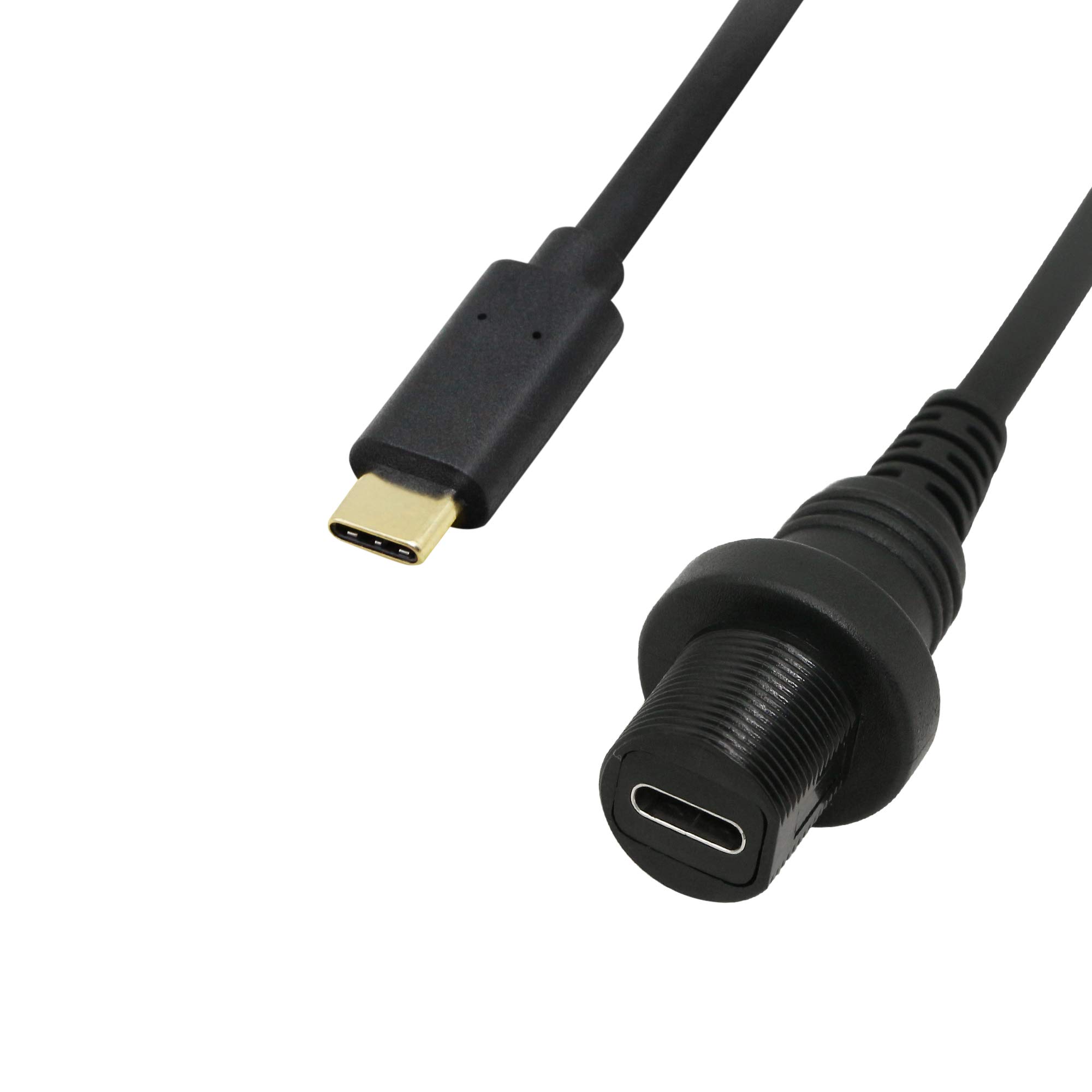 CERRXIAN CERRXIAN 30cm Gold Plated USB Type C 3.1 Mount Extension Cable for Car Boat Motorcycle Truck Dashboard - View 2 of 6