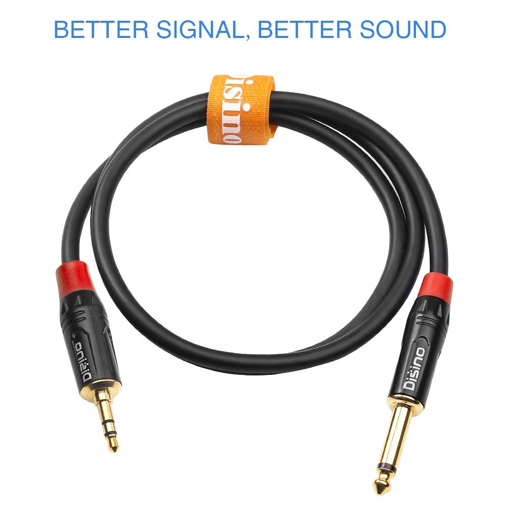 Disino Disino 1/4 inch TS to 1/8 inch TRS Cable 6.6 Feet Mono to Stereo Interconnect Adapter for Audio Devices - View 5 of 7
