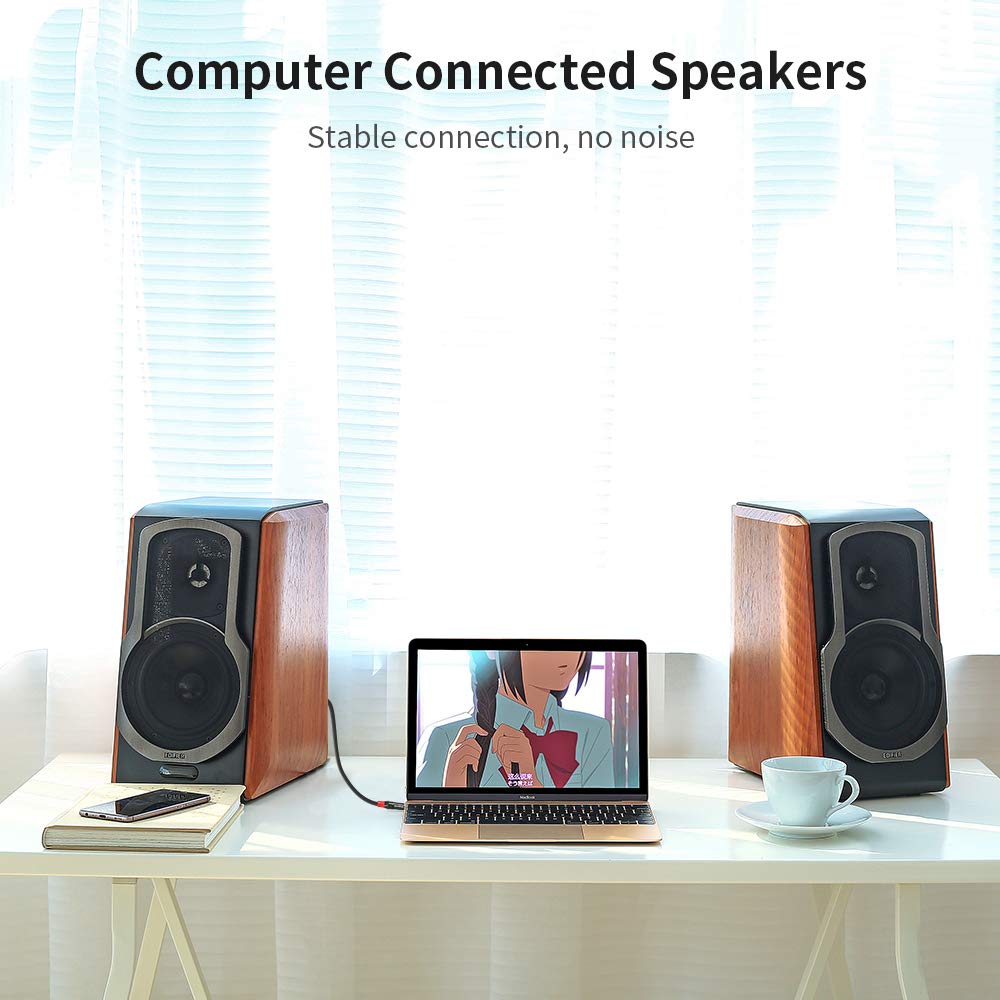 Disino Disino 1/4 inch TS to 1/8 inch TRS Cable 6.6 Feet Mono to Stereo Interconnect Adapter for Audio Devices - View 7 of 7