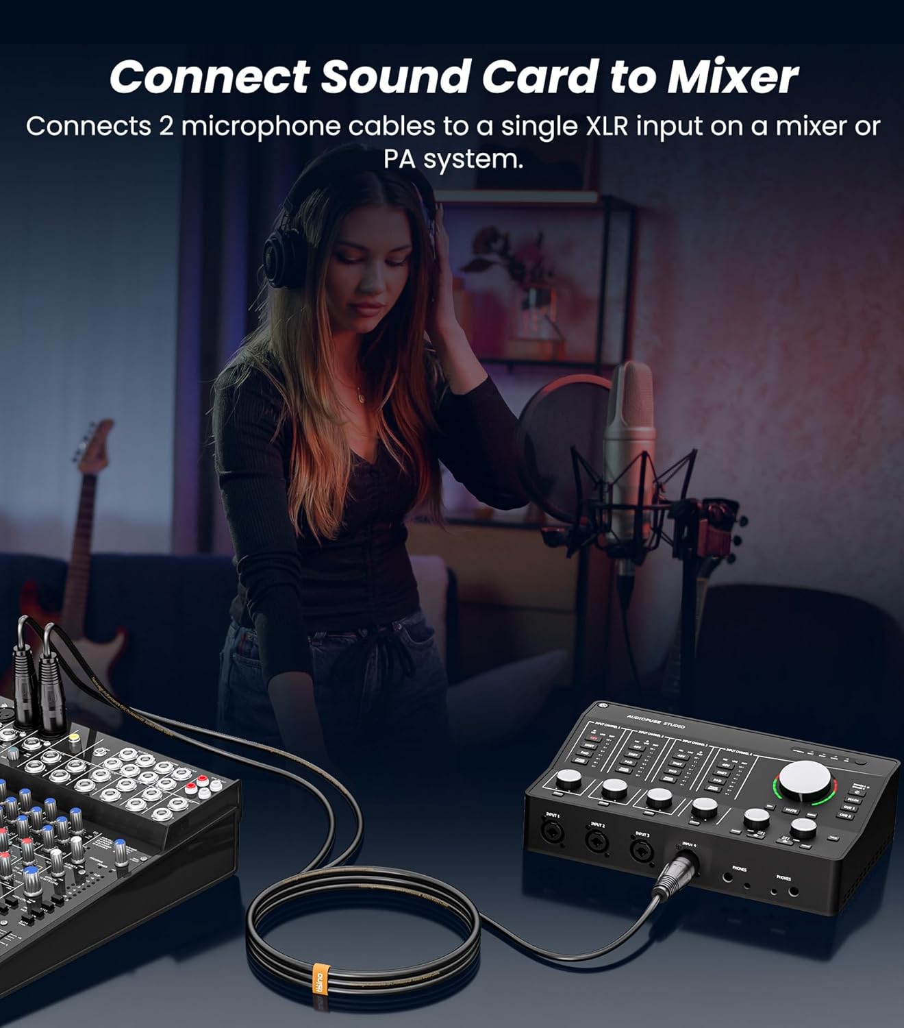 Tisino Tisino XLR Y-Splitter Cable 10 Feet Dual Female to Male Mic Combiner Balanced Adaptor Patch Cable - View 5 of 8