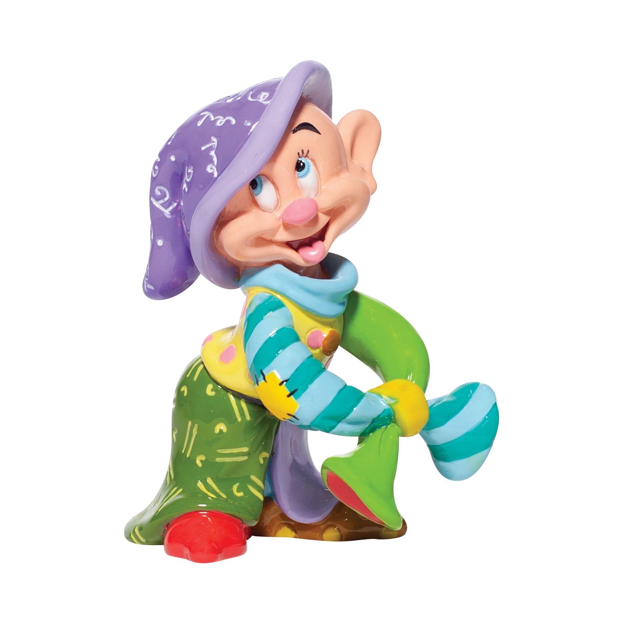 Enesco Disney Romero Britto Snow White Dopey Miniature Figurine - 4.7 Inch Colorful Collectible