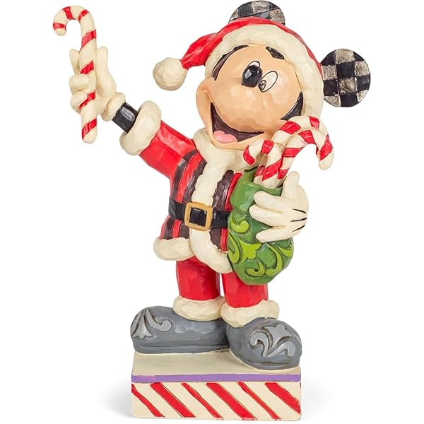 Enesco Enesco Jim Shore Disney Traditions Santa Mickey Mouse Figurine - 6.18 Inch Candy Cane Design
