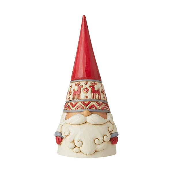 "Shop Enesco Jim Shore Nordic Noel Reindeer Hat Gnome Figurine - 2.17" H, Perfect Holiday Decor!"
