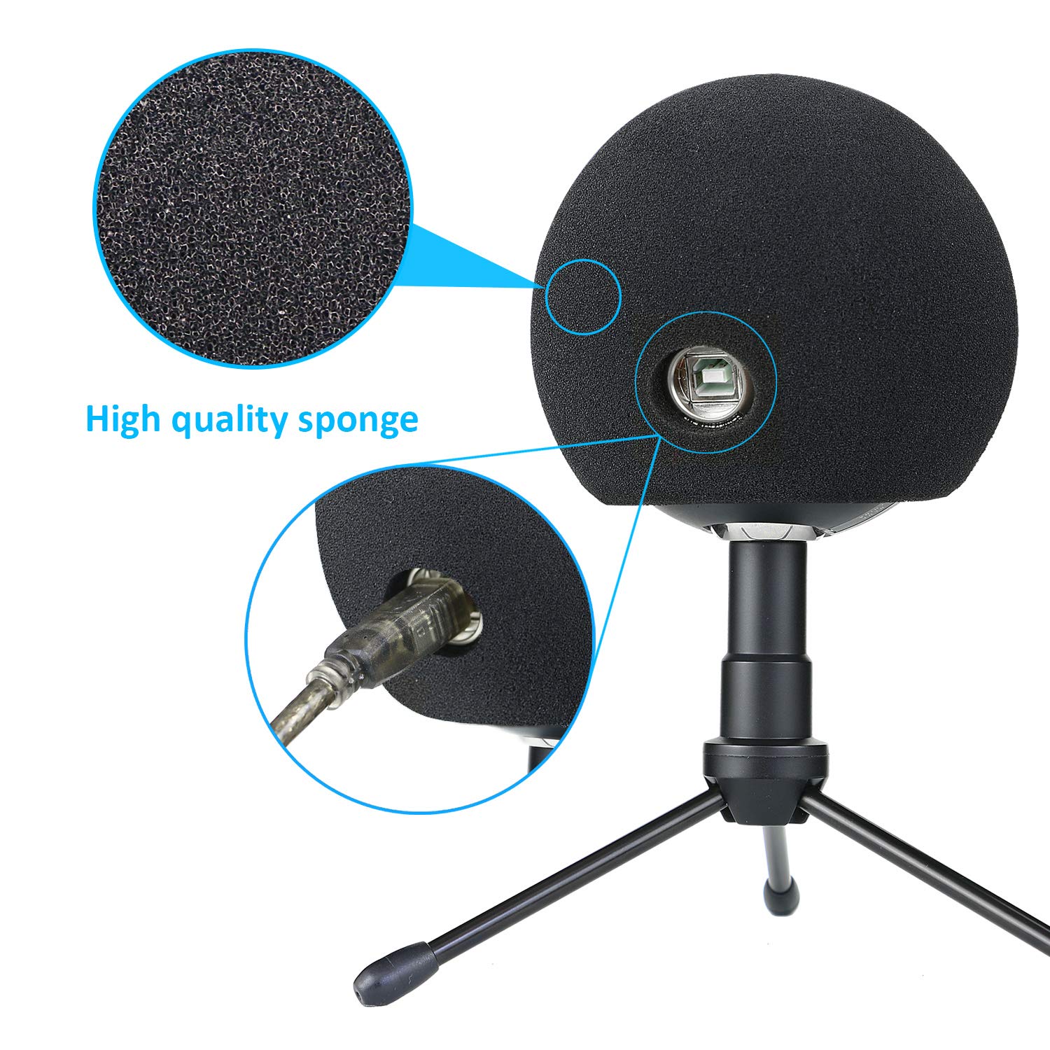 SUNMON Mic Stand with Foam Windscreen & Pop Filter for Blue Snowball - SUNMON Suspension Boom Arm for iCE USB Microphones - View 4 of 6