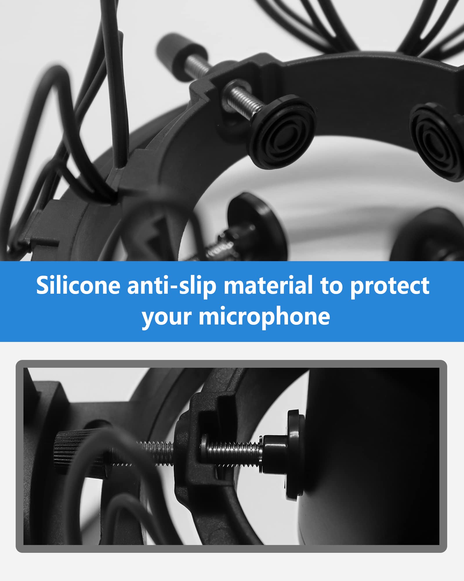 SUUNTOK SUUNTOK Microphone Shock Mount with Pop Filter Universal Anti-Vibration Mic Holder Compatible with AT2020 MXL 990 Rode NT1-A Neumann 103 Red - View 4 of 6