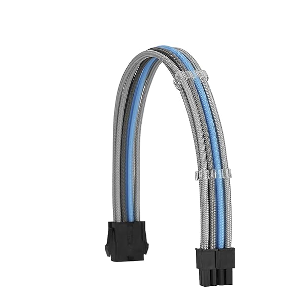 Formulamod Formulamod Sleeve Extension Power Supply Cable Kit 18AWG ATX 24P EPS 8P PCI-E8P Combs for PSU to Motherboard GPU Silver Grey Sky Blue - View 4 of 6