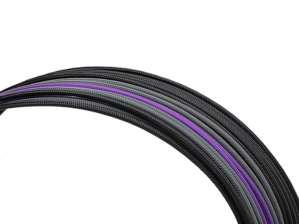 Formulamod Formulamod Sleeve Extension Power Supply Cable Kit 18AWG ATX 24P EPS 8P PCI-E8P Combs for PSU to Motherboard GPU Black Grey Purple - View 5 of 6