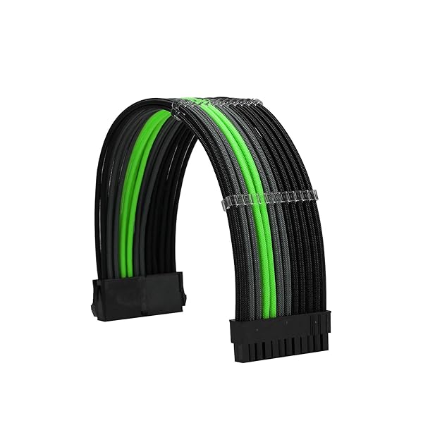 Formulamod Formulamod Sleeve Extension Power Supply Cable Kit 18AWG ATX 24P EPS 8P PCI-E8P Combs for PSU to Motherboard GPU Black Grey Green - View 3 of 5
