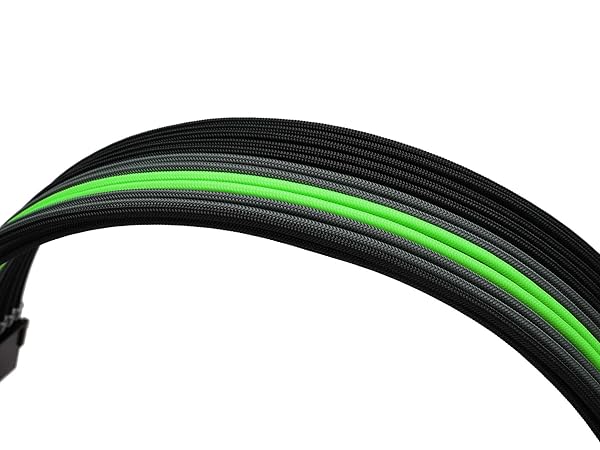 Formulamod Formulamod Sleeve Extension Power Supply Cable Kit 18AWG ATX 24P EPS 8P PCI-E8P Combs for PSU to Motherboard GPU Black Grey Green - View 4 of 5