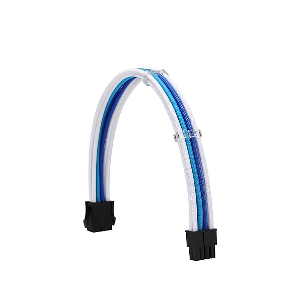 Formulamod Formulamod Sleeve Extension Power Supply Cable Kit 18AWG ATX 24P EPS 8P PCI-E8P Combs for PSU to Motherboard GPU White Sky Blue Deep Blue - View 4 of 6