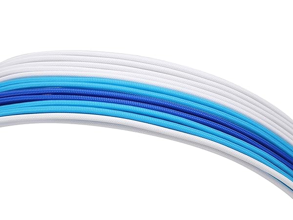 Formulamod Formulamod Sleeve Extension Power Supply Cable Kit 18AWG ATX 24P EPS 8P PCI-E8P Combs for PSU to Motherboard GPU White Sky Blue Deep Blue - View 5 of 6