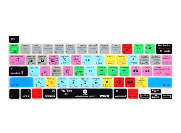 XSKN XSKN Silicone Keyboard Cover for MacBook Pro 16 inch A2141 and 13.3 inch A2251 A2289 A2338 M1 English Shortcuts Skin - View 2 of 9