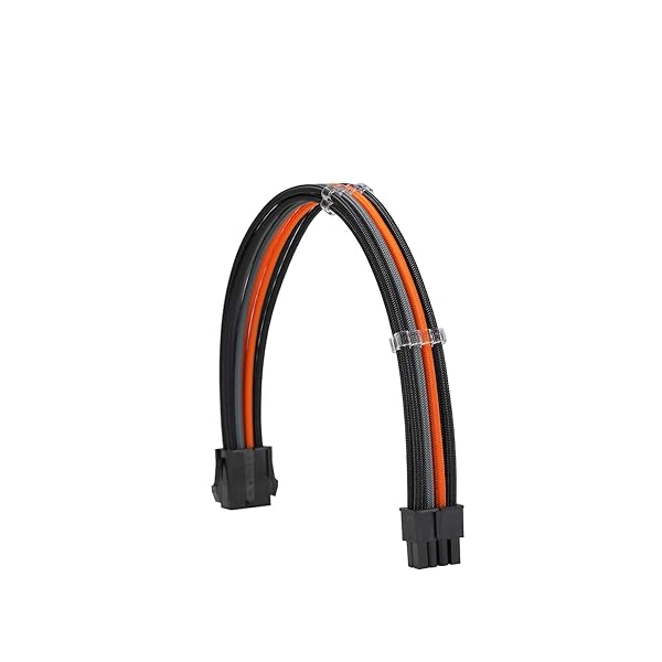 Formulamod FormulaMod Sleeve Extension Power Supply Cable Kit 18AWG ATX 24P EPS 8P PCI-E8P Combs for PSU to Motherboard GPU Black Orange Grey - View 4 of 6