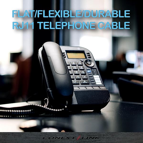 Conext Link RJ11 6P4C Modular Telephone Extension Cable 7 Feet Black Phone Cord Line Wire - View 5 of 6