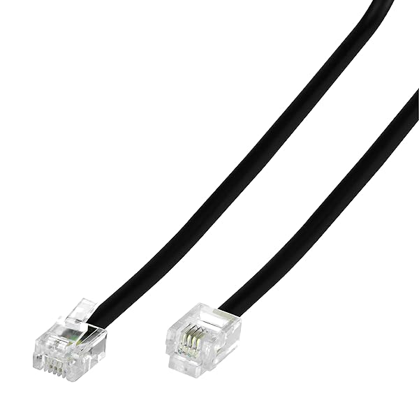 Conext Link RJ11 6P4C Modular Telephone Extension Cable 7 Feet Black Phone Cord Line Wire - View 2 of 6