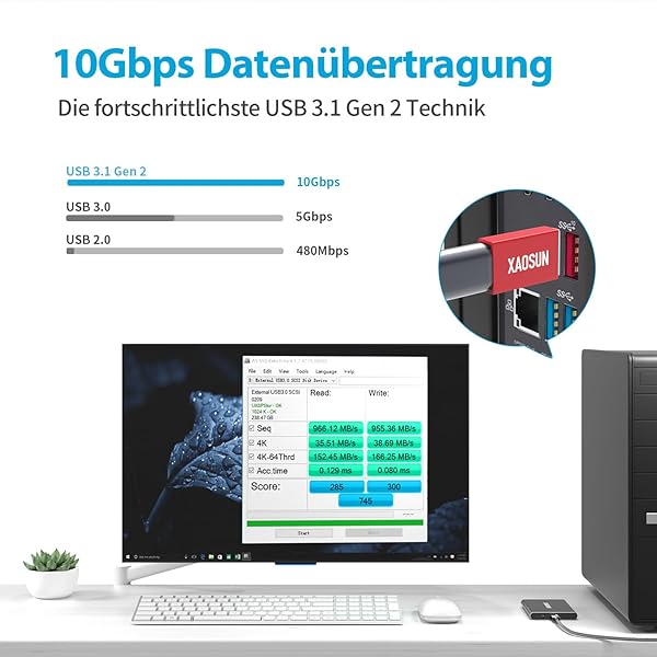 XAOSUN 10Gbps USB C Female to Male Adapter 2-Pack | SuperSpeed Data Sync & 100W Fast Charging for iPhone 15, Laptops & More - View 3 of 8