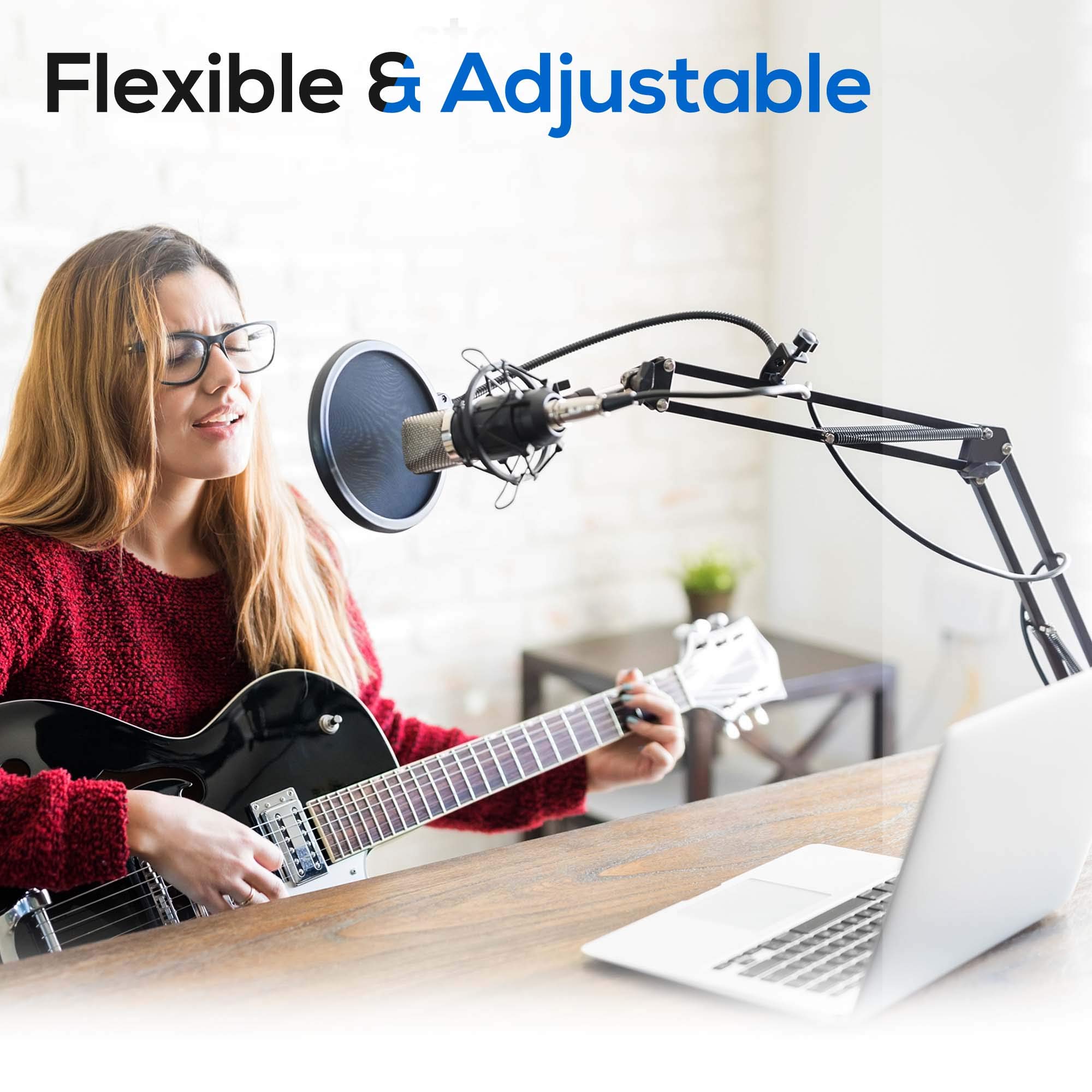 Pyle PYLE-PRO USB Suspension Boom Microphone Stand Adjustable Compact Durable Steel for Radio Broadcasting Voice-Over Sound Studio and TV Stations - View 6 of 8