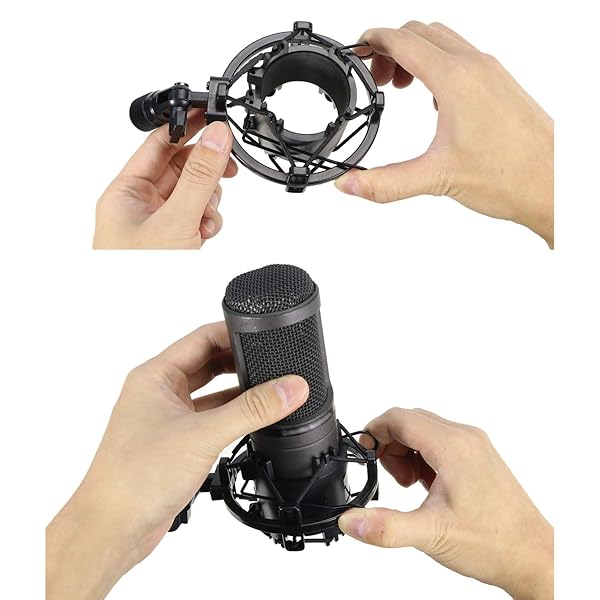 YOUSHARES AT2020 Shock Mount with Pop Filter Foam Windscreen for Audio Technica AT2020 AT2035 ATR2500 Condenser Mic by YOUSHARES - View 5 of 6