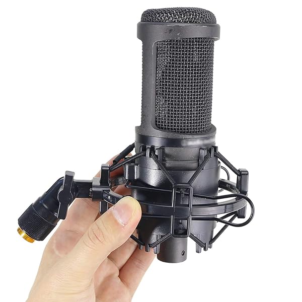 YOUSHARES AT2020 Shock Mount with Pop Filter Foam Windscreen for Audio Technica AT2020 AT2035 ATR2500 Condenser Mic by YOUSHARES - View 6 of 6