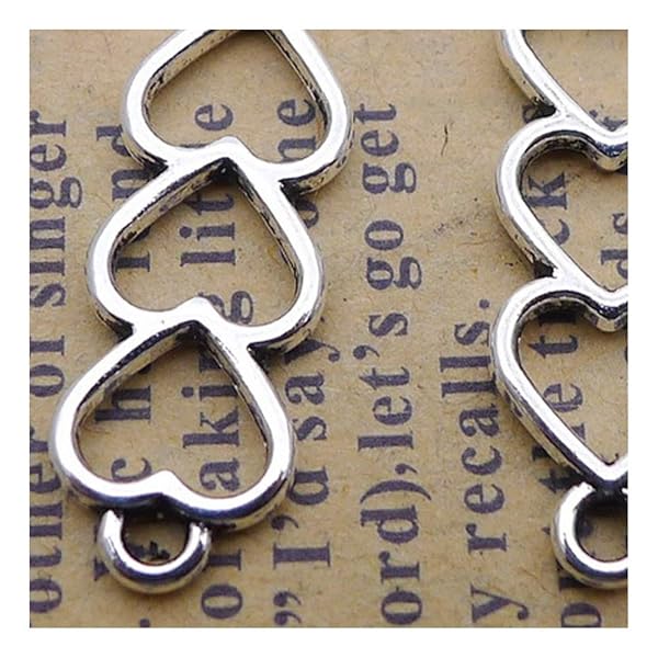 Acxico Acxico 20Pcs Love Heart Charms - DIY Pendant Connectors for Bracelet Crafting - View 6 of 7